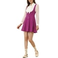 thumbnail image 1 of Vestido de tirantes para mujer INSPIRE CHIC, con cuello en U, decoración de botones, dobladillo acampanado, color púrpura, 1 of 6
