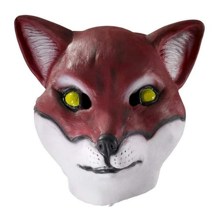 Red Fox Dog Adult Latex Deluxe Full Mask Animal Halloween Costume Accessory