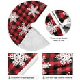 thumbnail image 2 of Christmas Red Buffalo Plaid Snowflake Christmas Tree Skirt Decorations Winter Snow Buffalo Check Xmas Tree Mat 48 inch for Holiday Party Supplies Rustic Ornaments Large Tree Skirt, 2 of 6