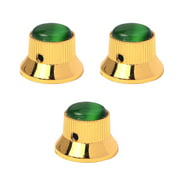 Pack of 3 Bass Control Knobs for Acoustics Guitar Accessory Gold Green Gold and Green