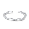 thumbnail image 3 of 2mm Waves Toe Band Ring 925 Sterling Silver Thin Adjustable Stylish Rings For Women, 3 of 5