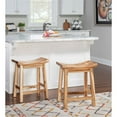 thumbnail image 3 of Pemberly Row 24" Saddle Wood Counter Stool in Light Natural Brown - Set of 2, 3 of 11