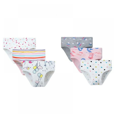 

Gyratedream Little Girls Soft Cotton Underwear Kids Breathable Comfort Panty Briefs Toddler Undies(Pack of 6)