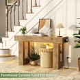 thumbnail image 5 of Homieasy 47" Console Table with Socket & Sensor Light, Narrow Entryway Table with Storage for Hallway/Living Room, Farmhouse Style in Natural Oak, 5 of 8