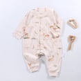 thumbnail image 2 of 6-12 Preemie Sleep & Play One-Piece Bodysuit Baby And Winter Clothing Baby Crawling Long Sleeve Romper Long Sleeve Sleeper Jumpsuit Brown Newborn Gift, 2 of 5