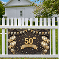 thumbnail image 5 of Elegant Golden Black 50th Birthday Banner Festive Decorative for Celebration Party Photo Booth Backdrop, 5 of 7