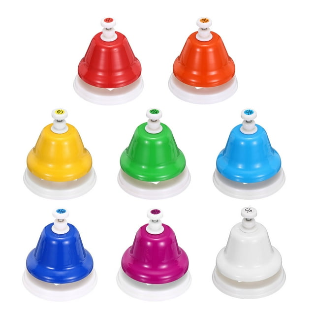 Campanas Musicales Diatónicas de 8 Notas Uxcell, Campanas de Escritorio de Arcoíris Coloridas, Instrumentos Musicales, Colores Mixtos