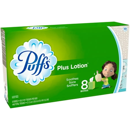 Puffs® Plus Lotion™ White Facial Tissues 8-56 ct Boxes