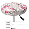 thumbnail image 2 of Red White Flowers Paisley Round Bar Stool Seat Covers, Elastic Round Chair Cover Stool Seat Slipcover Bar Stool Cushions Round Pad for 12-14 inch, 2 of 5
