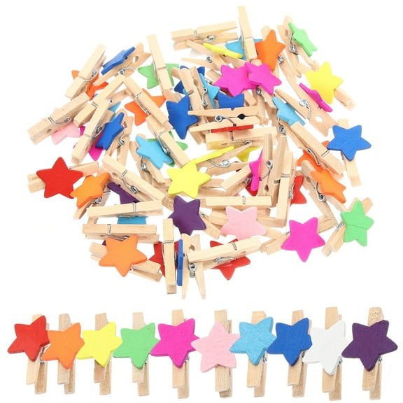 100pcs Mini Wood Clothespins Photo Clips Decorative Pins for Crafts