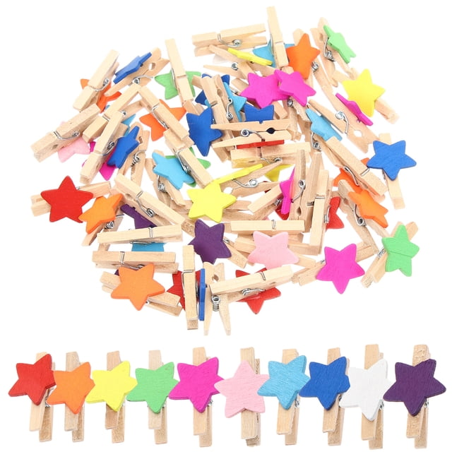 SHISUYAN Laundry Clips Assorted Color For Christmas Tree Decor General Users 100Pcs 1.2x0.8x0.4in
