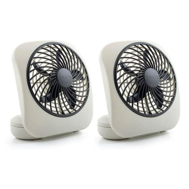 Treva 5 Inch Portable Battery Powered 2 Speed Desktop Fan Gray 2 Pack Walmart Com Walmart Com