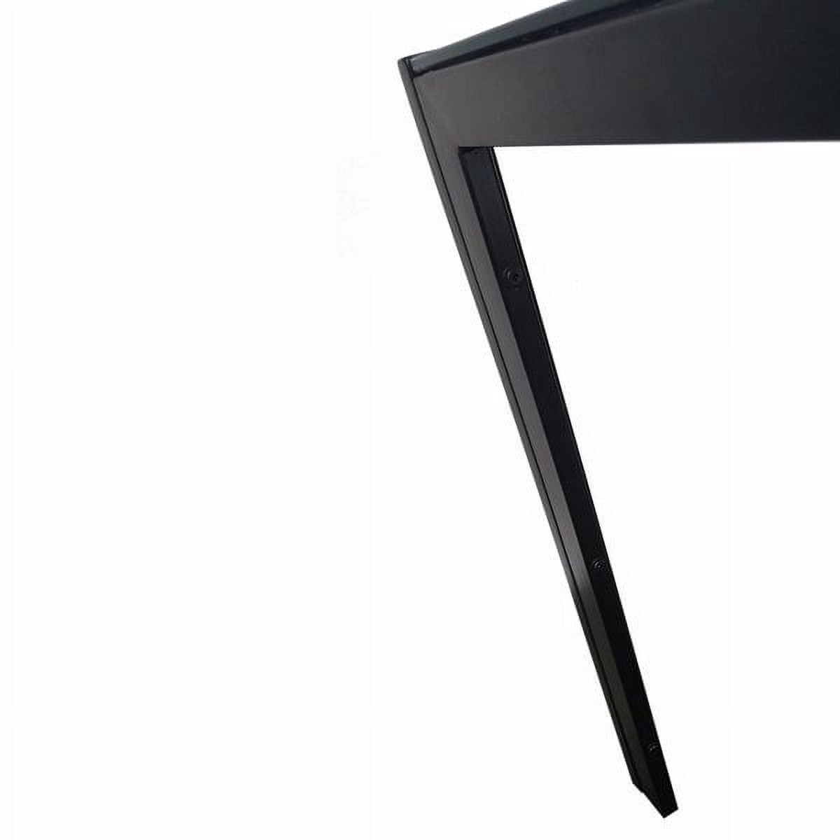 Space-Saving 47" Black Glass Dining Table&nbsp;- 8mm Tempered Top w/ Steel Frame, 154lb Capacity, Rounded Corners - Easy Assembly