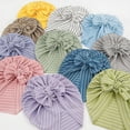 thumbnail image 3 of Yoyauz Baby Bandana Wrap Newborn Hijab Hat Baby Hijab Hat Girl Toddler Hat Turban Boy Kindergarten Beanie Baby Hijab Hospital Stripe Bow, 3 of 4