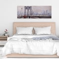 thumbnail image 2 of Pont de Brooklyn avec Passantsby - Toile 16"x48 Pouces - Impression à la Demande, 2 of 5