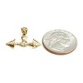 thumbnail image 3 of New 14k Yellow Gold Dumbbell weight lifter Pendant charm gift fine jewelry 1.9g, 3 of 12