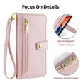 thumbnail image 3 of Dteck for Samsung Galaxy A04E Wallet Case Crossbody, Zipper Phone Case with Card Holder Large Capacity Wrist Strap Leather Purse Cover for Women Men for Samsung Galaxy A04E,Pink, 3 of 7