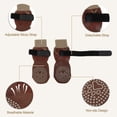 thumbnail image 3 of Unique Bargains 4Pcs Non-Slip Dog Socks with Adjustable Tapes Brown M, 3 of 7