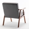 thumbnail image 4 of Grey Mid-Century Chair with Soft Velvet / Ideal for Small Rooms and Cozy Corners, 4 of 5