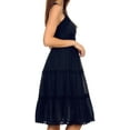 thumbnail image 4 of Sakkas Presta Roman Sleeveless Lined Tank Top Dress With Emrboidery Lace Design - Navy - XL, 4 of 5