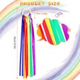 thumbnail image 2 of NOGIS 8 Pcs Rainbow Ribbon Wooden Waldorf Toys Creative Waldorf Hand Kite Set Streamers with Wood Ring Sensory Learning Educational Toy for Playroom Dancing Birthday, 2 of 7