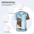 thumbnail image 3 of Rateoe Funny Cat Taking a Bath Pattern Men’s Baseball Short Sleeve Polo Shirt, Midweight Men's Shirt Golf Shirt Polo Shirts Quick Dry Short-Medium, 3 of 7
