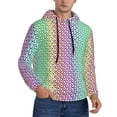 thumbnail image 2 of Pofeuu Rainbow Peacock Feathers Print Mens Casual Hooded Collar Drawstring Hoodies Pullover Sweatshirts Casual Long Sleeve Shirts-XX-Large, 2 of 7