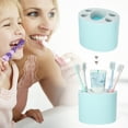thumbnail image 2 of Unique Bargains Toothbrush Holders Bathroom Toothbrush Holders Toothbrush Storage Organizers 4.69"x3.62"x3.73" Blue, 2 of 7