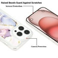 thumbnail image 4 of SaniMore Case for iPhone 14 Pro, Shockproof Ant-fall TPU Backplane Marble Stylish Pattern for Girls Women No-Yellowing Slim Lightweight for iPhone 14 Pro, Purple/White, 4 of 11