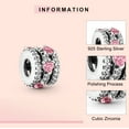 thumbnail image 5 of NINGAN 925 Sterling Silver Pink Sparkling Triple Halo Hearts Charm for Women Moment Charm Bracelet, 5 of 5