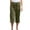 Army Green, variant on ABATAB Womens Capri Pants Casual High Waisted Cotton Linen Lounge Capris Drawstring Loose Crop Trousers with Pockets