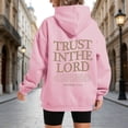 thumbnail image 2 of Women's Christian Hoodies Faith Trust In The Lord Graphic Long Sleeve Hooded Sweatshirts 2026 Trendy Casual Loose Spring Clothes, 2 of 4