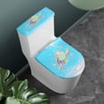 thumbnail image 2 of COEQINE Toilet Lid Dust Cover 2 Piece Set, Breathable Elastic Bottom Stretchable Toilet Cover Set for Home Bathroom Decoration, Sea Turtle Heart Starfish, 2 of 7