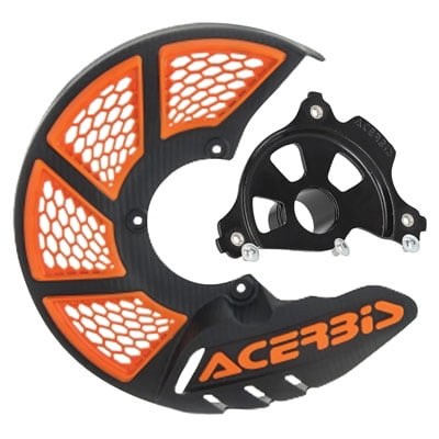 Acerbis 1655270291 X-Brake Vented Front Disc Cover with Mounting Kit Black/Orange with Black Mount
