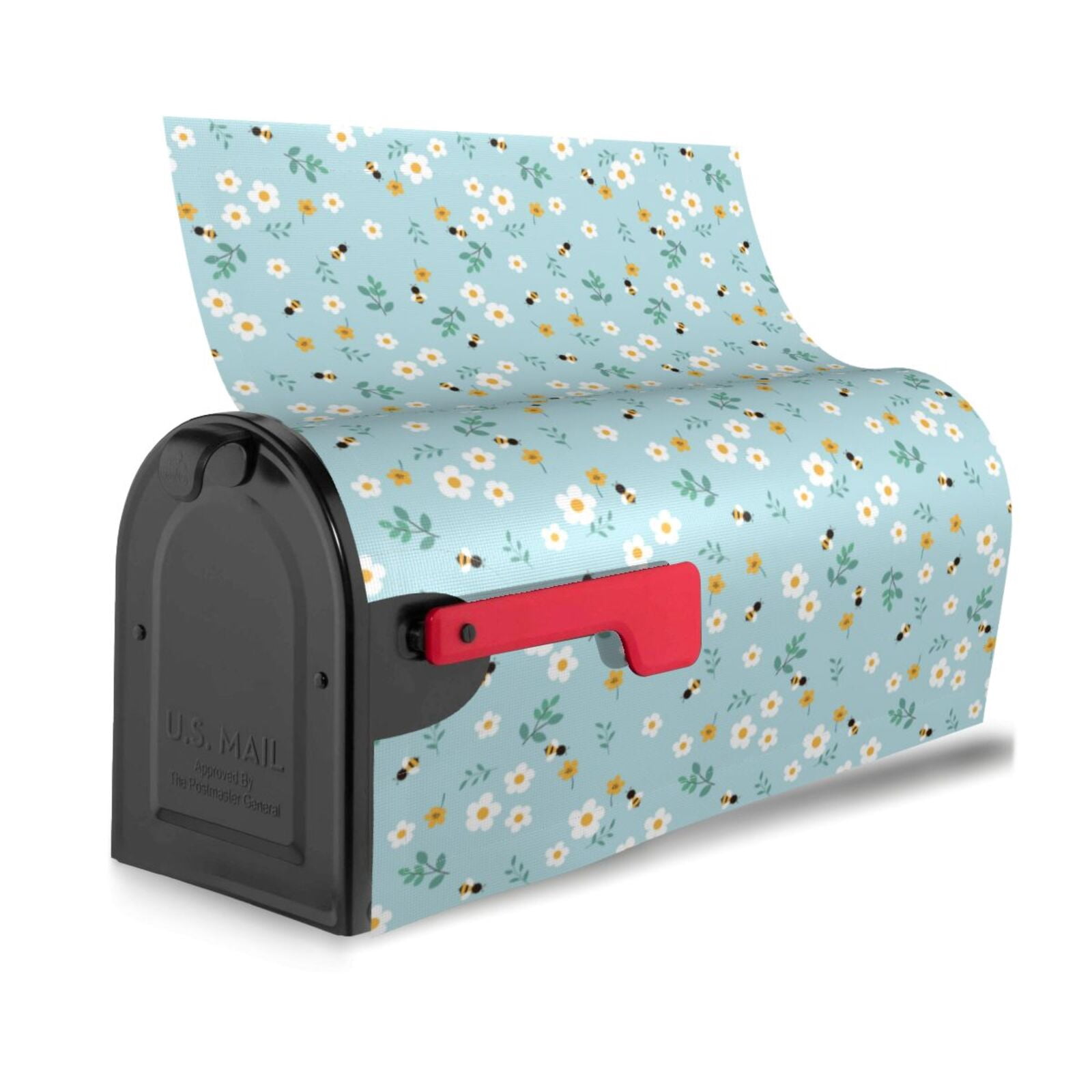 Xecao Bee Flower for Mailbox Cover with Magnetic Strips, Waterproof and Sunscreen, Adds a Decorative Touch to Your Garden Yard.