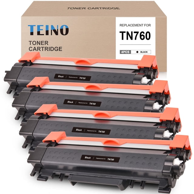 Teino Cartucho De Tóner Remanufacturado De Repuesto Para Brother Tn760 Tn 760 Tn730 Para Usar Con Brother Dcp-L2550Dw Mfc-L2710Dw Mfc-L2750Dw Hl-L2370Dw Hl-L2395Dw Hl-L2350Dw (Paquete De 4 Negros)