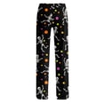 thumbnail image 7 of Zydvens Women's Halloween Pajama Pants - High Waisted Wide Leg Lounge Pants with Pockets - Elastic Drawstring Soft Sleepwear PJ Bottoms - Spooky Skeleton Ghost Pumpkin Printed Lounge Underwear S-3XL, 7 of 7