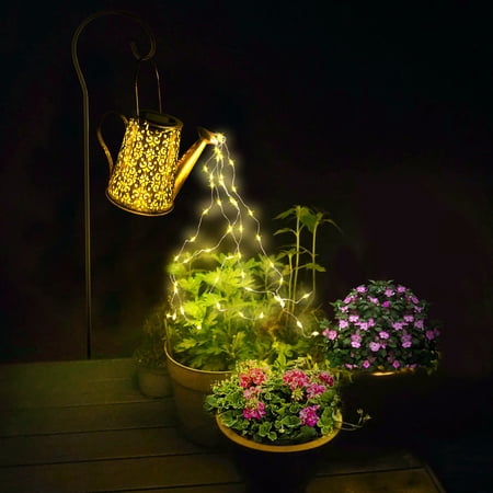 Solar Light Garden Decor  Solar Watering Can Lights with String Lights with Shepherd Hook Waterproof Solar Outdoor Lights Lawn Ornament Housewarming Gift for Flower Bed Landscape Garden Decor