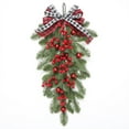 thumbnail image 2 of Neoyler Christmas Garland Pine Berry Hanging Ornament Bow Accent - Realistic Artificial Pine Needles and Artificial Berries Weather Resistant Maintenance Free Decor for Tree Mantel Multicolor 17.7in, 2 of 6