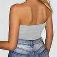 thumbnail image 4 of Tank Tops for Women,Fashion Strapless Tube Top Sleeveless Backless Bandeau Cropped Casual Comfortable Soft Basic Yoga Vest Tunic for Going Out,Camisole Tops for Women,Grey,L, 4 of 5