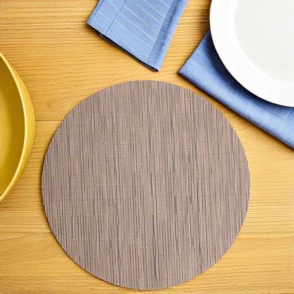 POPETPOP Elegant Round Woven Heat Resistant Table Pad for Dining Room