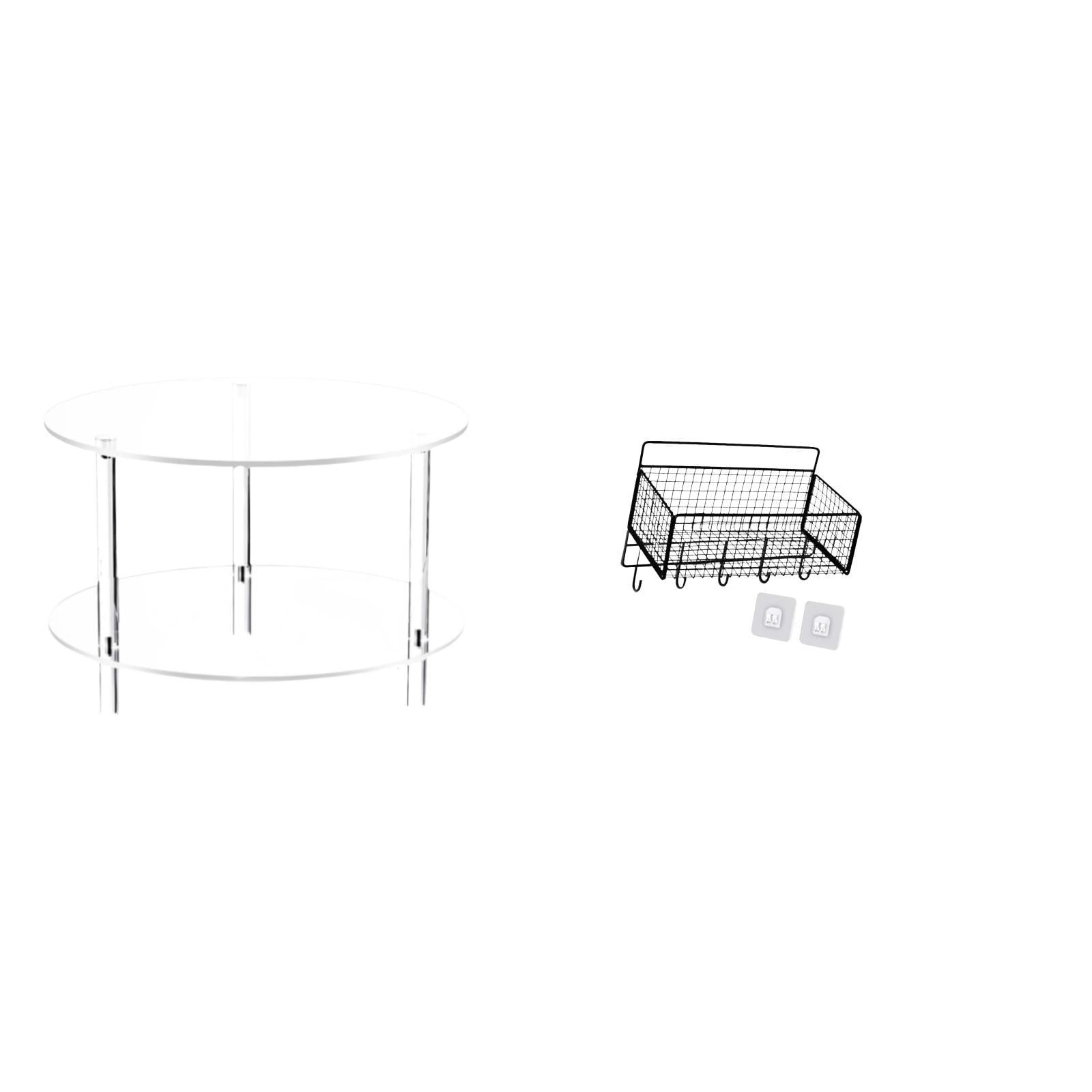 Luzkey Acrylic Compact Nightstand Table for Living Room Bedside Easy Assembly Clear End Furniture Home Bathroom Drink
