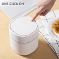 thumbnail image 2 of Jinsinto Mini Desktop Trash Can-Creative Plastic Desktop Trash Can Table Bin with Button Lid-Small Home Office Trash Can for Office,Bathroom,Bedroom Kitchen Table-2L, 2 of 5