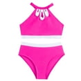 thumbnail image 6 of Baby Girl Bathing Suit 6-9 Months Teen Girls' Swimsuits Two-Piece V-Neck Bikini Adjustable Shoulder Straps Swimsuit Kids Bikini with Chest Pad, 6 of 7