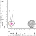 thumbnail image 2 of Gem Stone King 925 Silver and 10K Yellow Gold Heart Shape Lab Grown Diamond Pendant Necklace for Women with Pink Mystic Topaz and Pink Mystic Topaz (1.23 Cttw, Double Heart, 18 inch Chain), 2 of 4