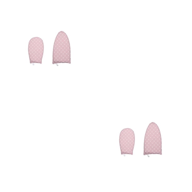 Inteprter 2 piezas de guantes de vapor para ropa, algodón, resistente al calor, resistente al calor, soporte para tabla de planchar, almohadilla Rosado 2piezas