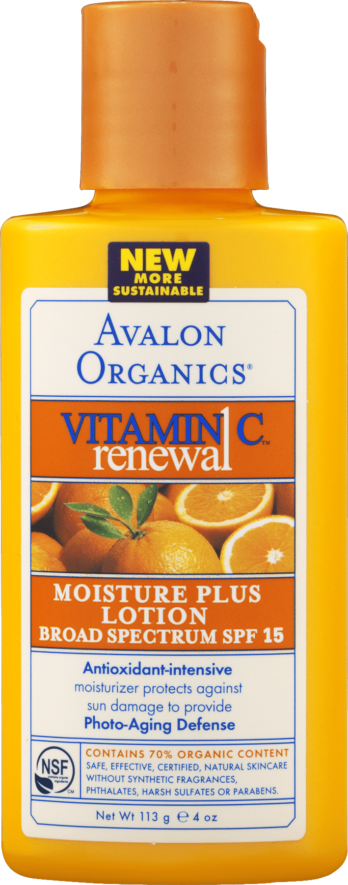 Avalon Organics Vitamin C Renewal Moisture Plus Lotion SPF 15 4 fl