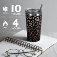 thumbnail image 6 of 10 OZ Tumbler Stainless Steel Travel Coffee Mugs | Spill Proof Vacuum Insulated Coffee Tumbler Cup with Straw Lid | Black Leopard, 6 of 6