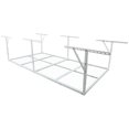 thumbnail image 5 of Display Shelves 3x8FT Overhead Garage Storage Rack, Heavy-Duty Metal Garage Ceiling Storage Rack, 22''-40" Adjustable Ceiling Drop-Down, 600 lb. Loading Weight Capacity, White Color,Wooden Display Sh, 5 of 6