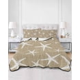 thumbnail image 2 of Quilts Full Size Bedding Set, Rustic Coastal Starfish Lightweight Quilted Comforter, Nautical Summer Beach Ocean Soft Reversible Bedspread Coverlet with Pillow Covers for All Season, 78" x 90", 2 of 7